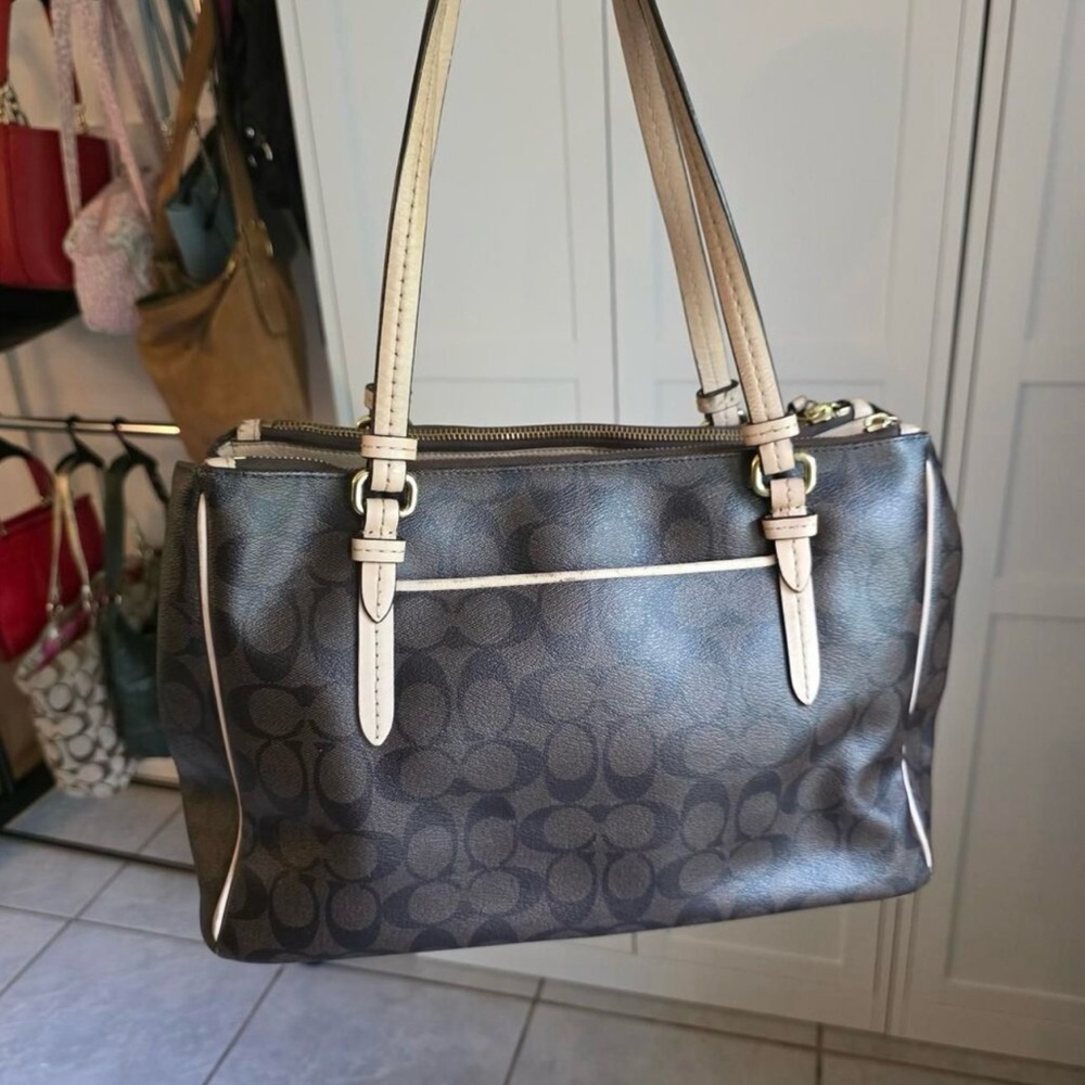 Coach Peyton Brown Signature Tote Bag - Picture 2 of 8
